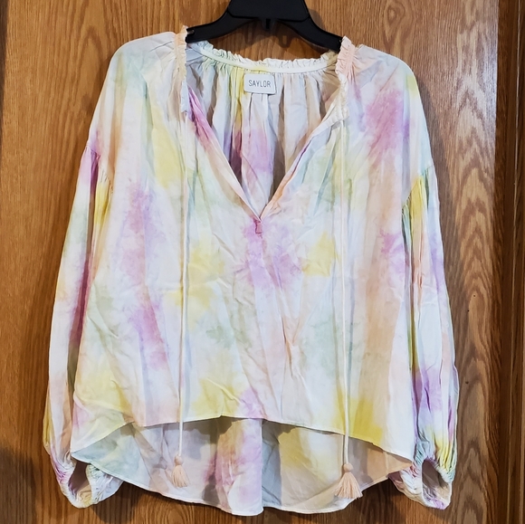 Saylor Mildred multicolored pastel oversized boho top viscose size S/M - Picture 5 of 10